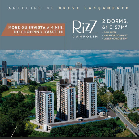 Apartamento à venda com 2 quartos, sendo 1 suíte, em Parque Campolim, Sorocaba, SP
