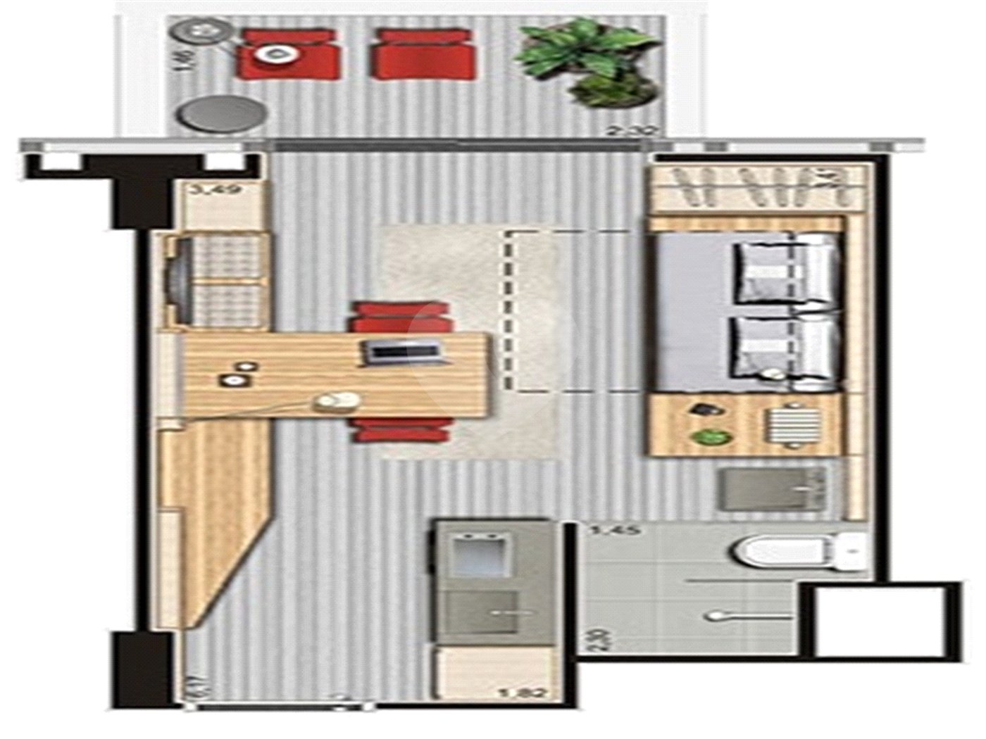 Apartamento à venda com 1 suíte no Centro, São Paulo, SP