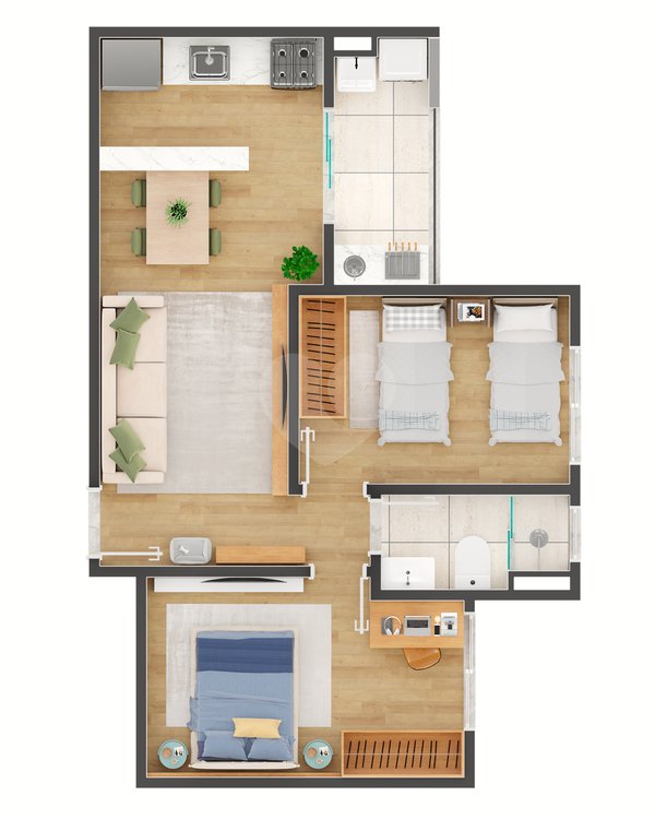 Apartamento 49m² 3