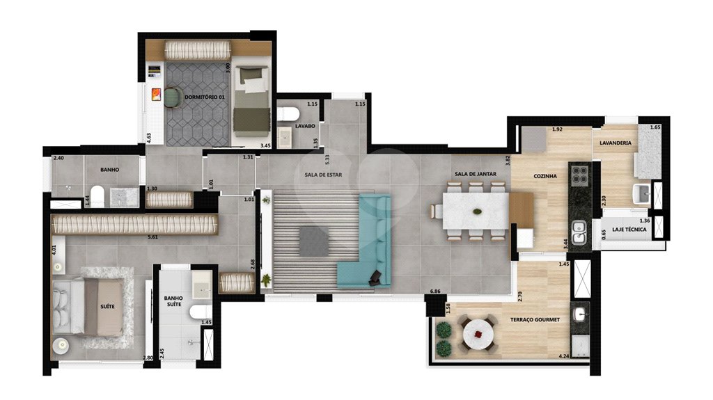 Apartamento à venda com 3 quartos, sendo 1 suíte, em Parque Campolim, Sorocaba, SP
