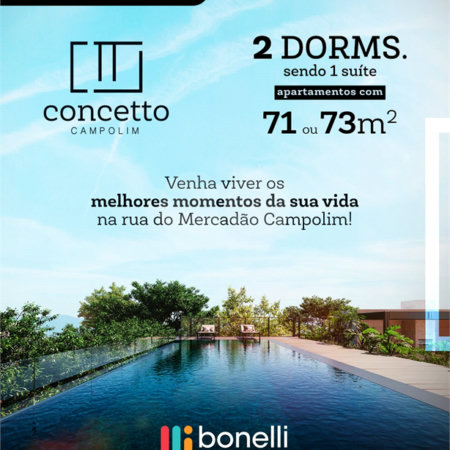 Apartamento à venda com 2 quartos, sendo 1 suíte, em Parque Campolim, Sorocaba, SP