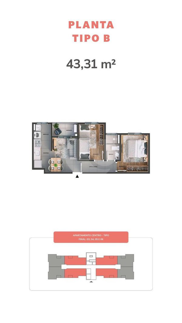 Apartamento 43m² 4