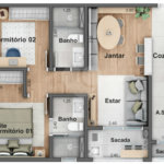 Apartamento à venda com 2 quartos, sendo 1 suíte,  em Jardim Santa Rosália, Sorocaba, SP