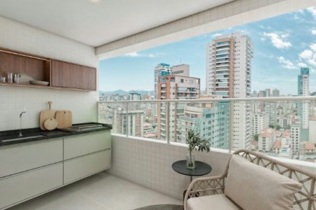 Apartamento com 1 dormitório à venda, 49 m² por R$ 584.000,00 - Aparecida - Santos/SP