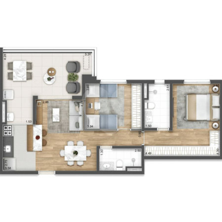Apartamento à venda com 2 quartos, sendo 1 suíte, em Vila Romana, São Paulo, SP