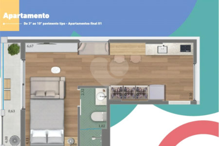 Apartamento à venda com 1 quarto em Pinheiros, São Paulo, SP
