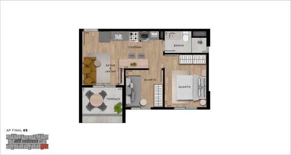 Apartamento 38m² 1