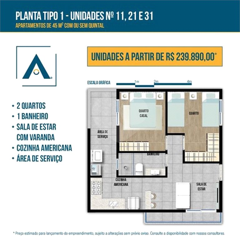 Apartamento à venda com 2 quartos em Tremembé, São Paulo, SP