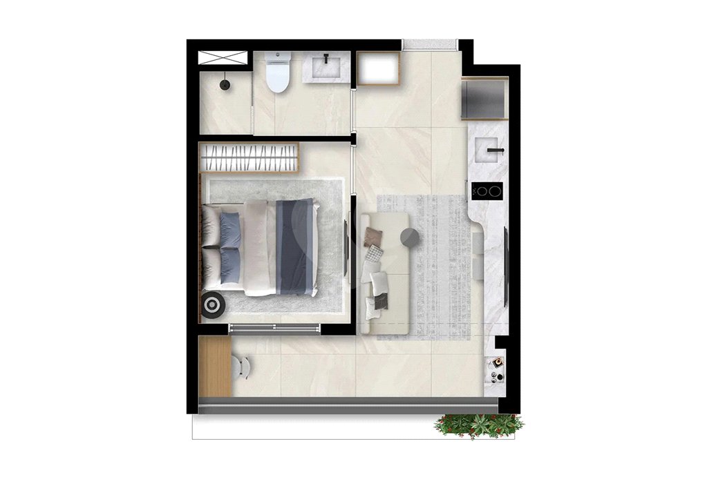 Apartamento à venda com 1 quarto em Perdizes, São Paulo, SP
