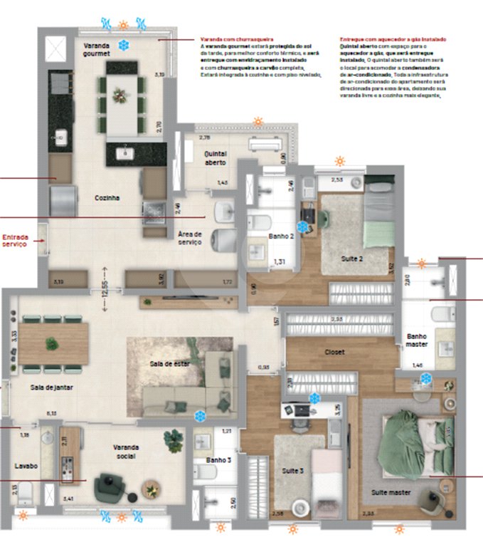 Apartamento à venda com 3 suítes em Santa Maria, Santo André, SP