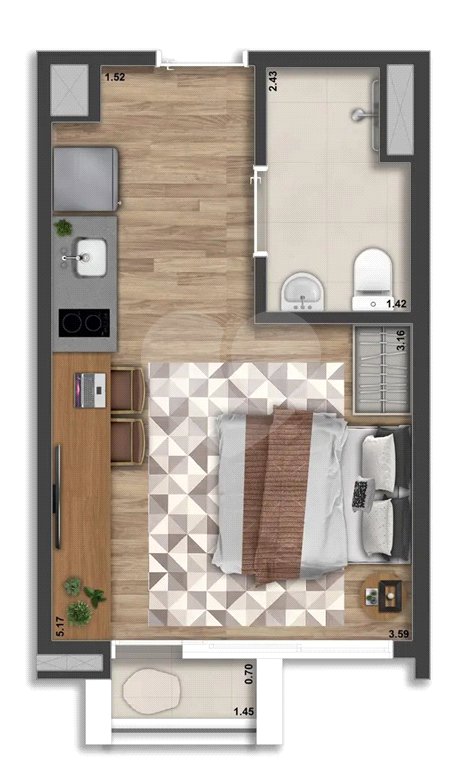 Studio à venda com 1 quarto em Vila Mariana, São Paulo, SP