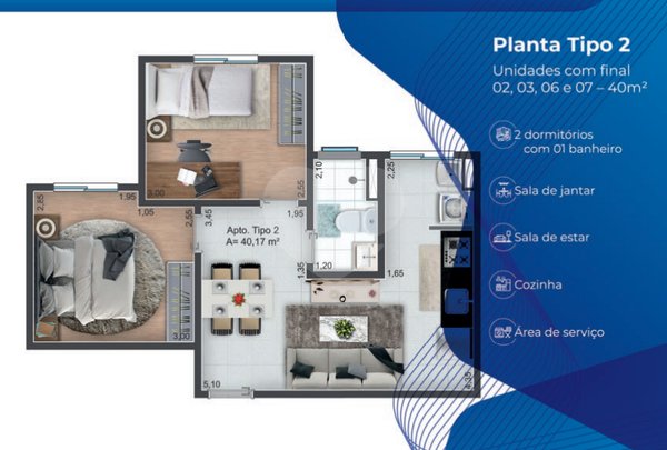 Apartamento 40m² 1
