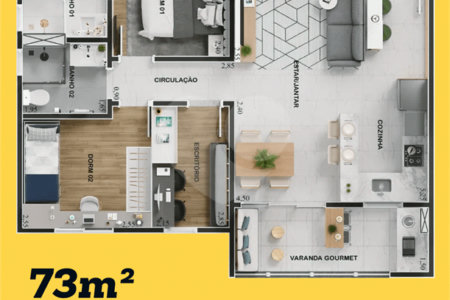 Apartamento à venda com 2 quartos, sendo 1 suíte, em Parque Campolim, Sorocaba, SP