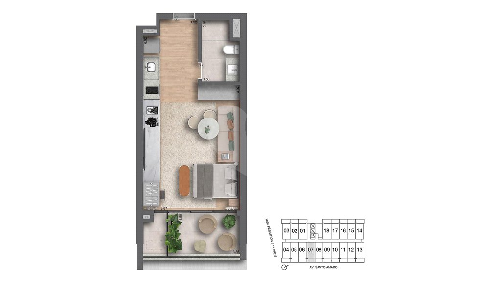 Apartamento à venda com 1 quarto em Jardim das Acácias, São Paulo, SP
