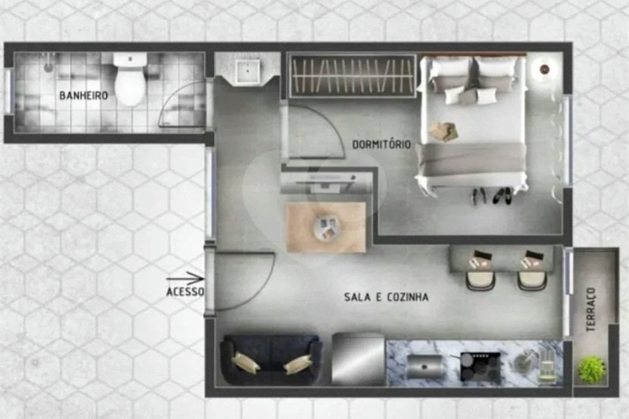 Apartamento à venda com 1 quarto em SANTANA, São Paulo, SP
