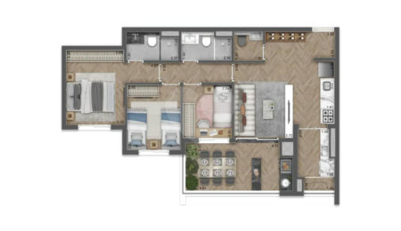 Apartamento à venda com 3 quartos, sendo 1 suíte, em Vila Santa Catarina, São Paulo, SP
