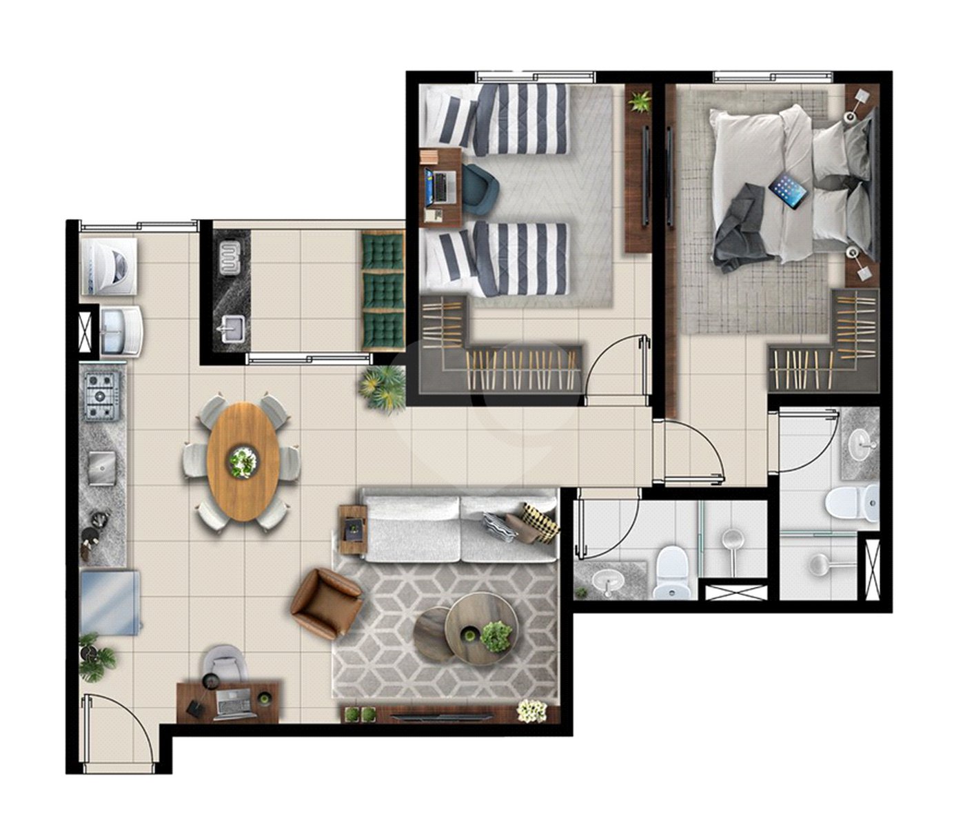 Apartamento à venda com 2 quartos, sendo 1 suíte, em Atibaia Jardim, Atibaia, SP
