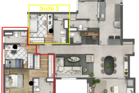 Apartamento à venda com 2 suítes em Jardim Caboré, São Paulo, SP