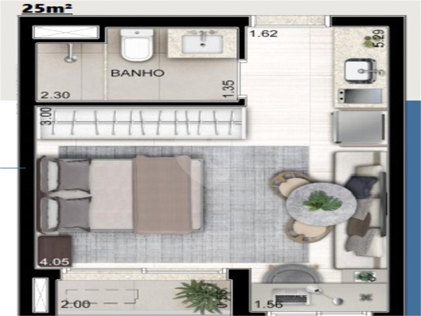 Apartamento à venda com 1 quarto em Campo Belo, São Paulo, SP