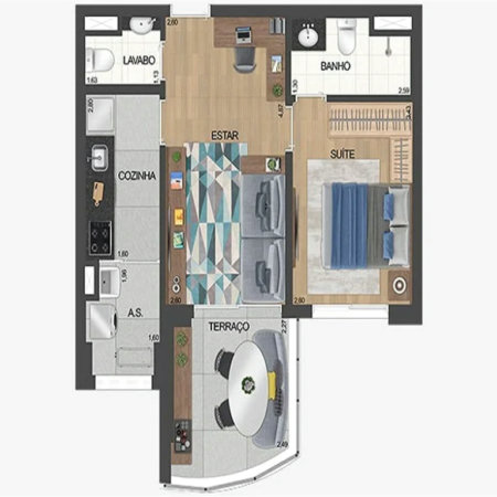 Apartamento à venda com 1 suíte em Santo Amaro, São Paulo, SP