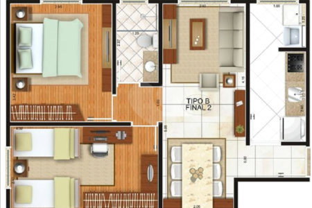 Apartamento à venda com 2 quartos em Chácara Bela Vista, Poá, SP