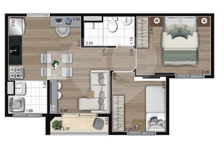 Apartamento 37m² 3