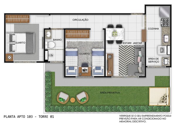 Planta Apartamento 62m²