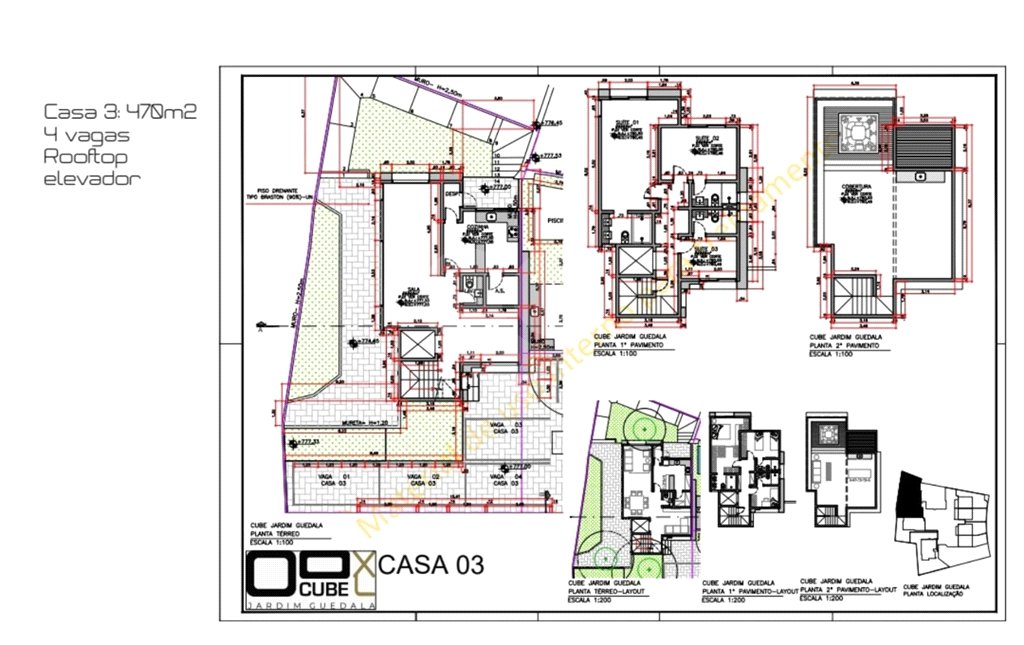 Casa à venda com 3 suítes no condomínio Cube Jardim Guedala, São Paulo - SP