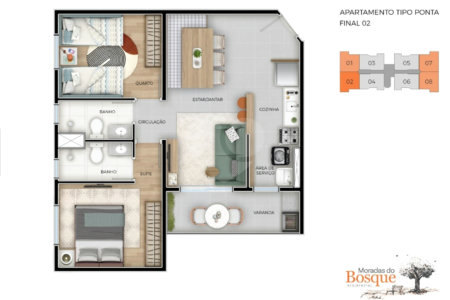Apartamento à venda com 2 quartos, sendo 1 suíte, no Centro, Bom Jesus dos Perdões, SP