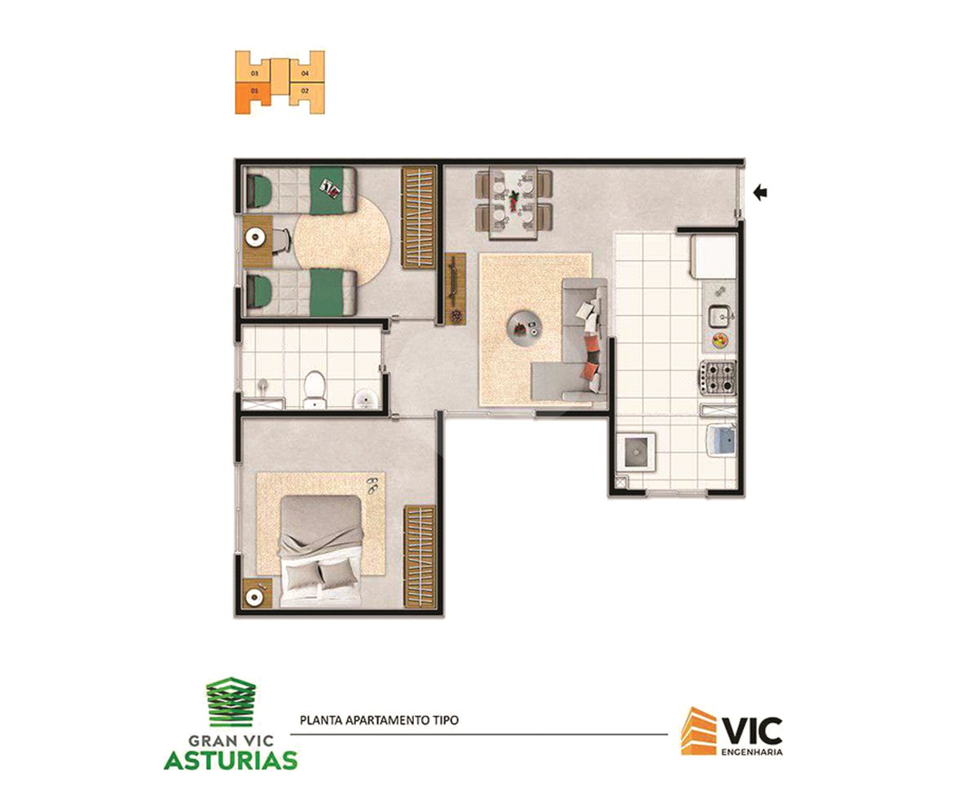 Apartamento à venda com 2 quartos em Jardim Guarujá, Sorocaba, SP