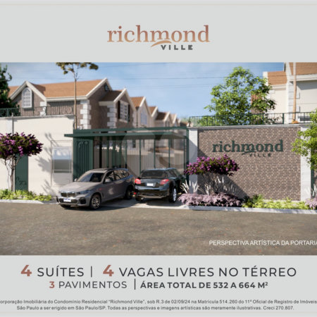 Casa à venda com 4 suítes no condomínio Richmond Ville, São Paulo - SP
