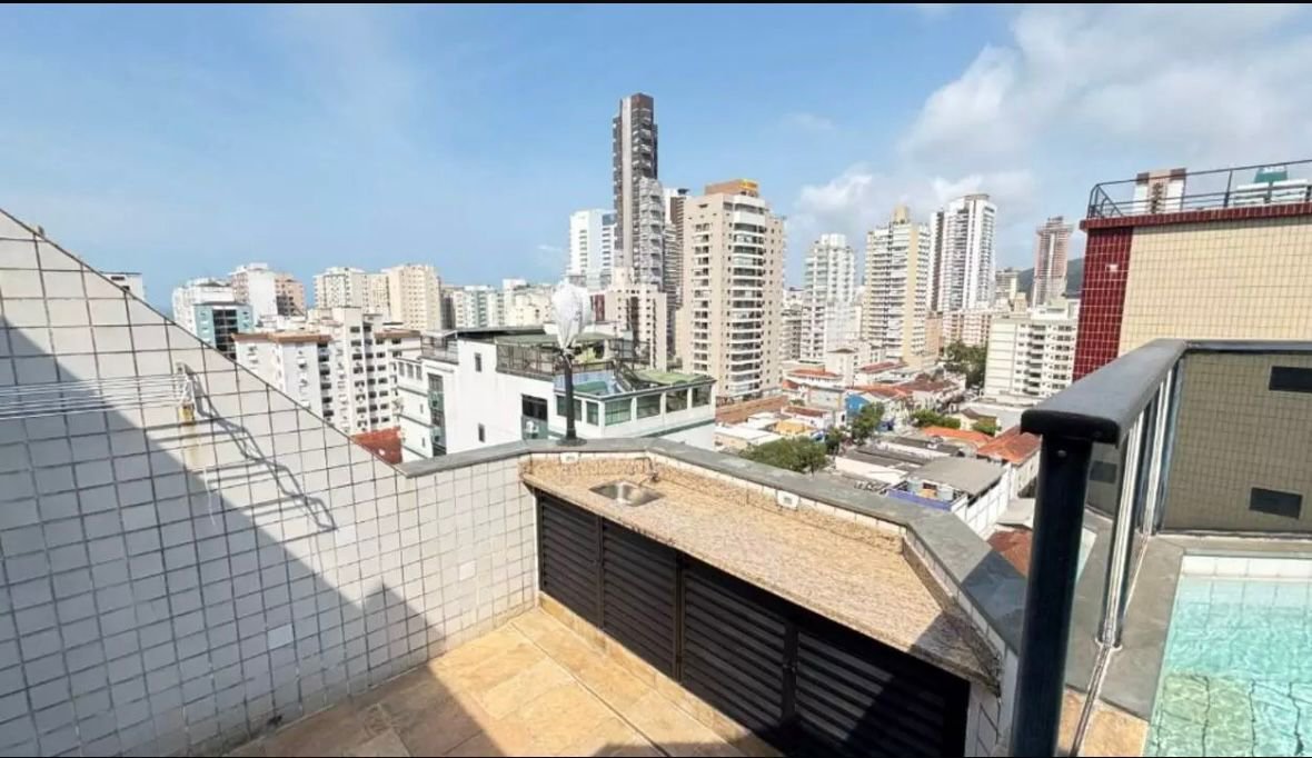 Cobertura com 1 dormitório à venda, 112 m² por R$ 921.000,00 - Pompéia - Santos/SP