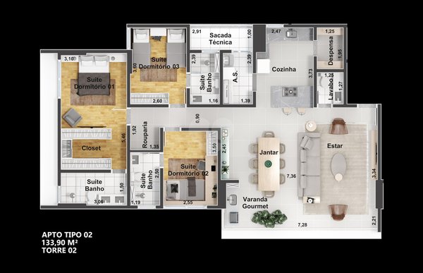 Apartamento 133m² 4