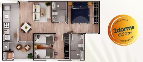 Apartamento 61m² 3