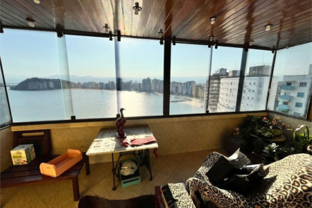 apartamento pé na areia com vista total para o mar em são vicente