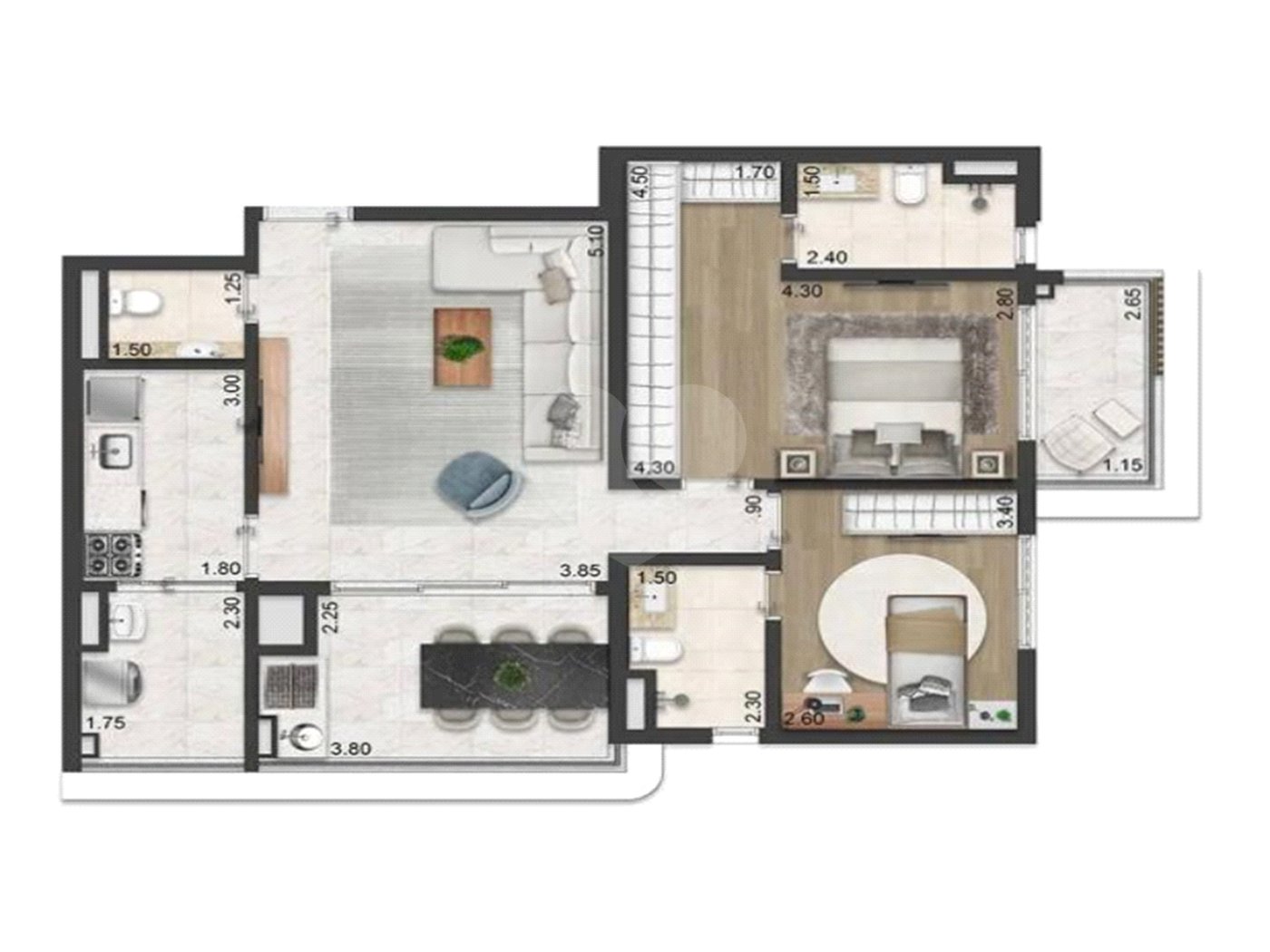 Apartamento à venda com 2 suítes em Vila Clementino, São Paulo, SP