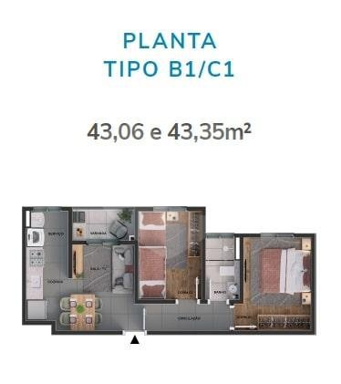 Planta Apartamento 43m²