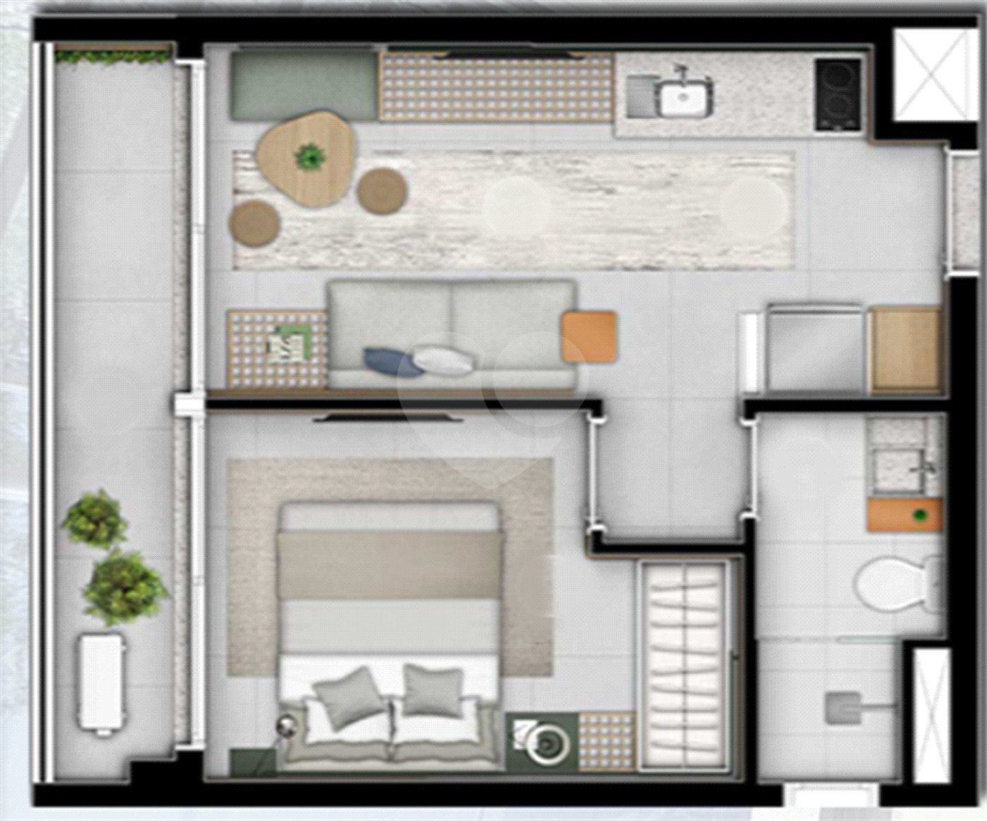 Apartamento no Alto do Ipiranga, 1 quarto, 1 banheiro, quintal