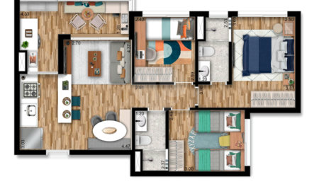 Apartamento à venda com 3 quartos, sendo 1 suíte,  em Vila Andrade, São Paulo, SP