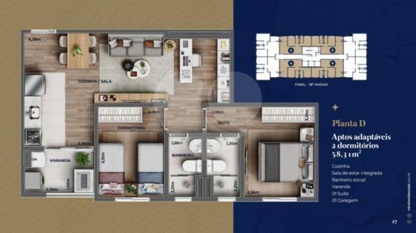 Apartamento 58m² 2