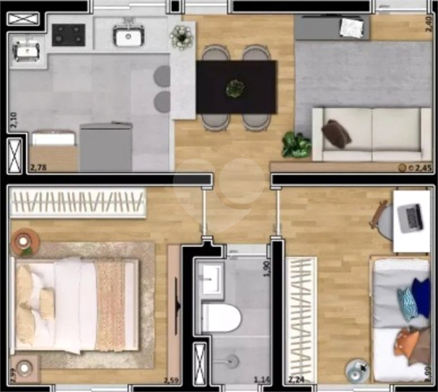 Apartamento à venda com 2 quartos em Jardim dos Ipês, Sumaré, SP