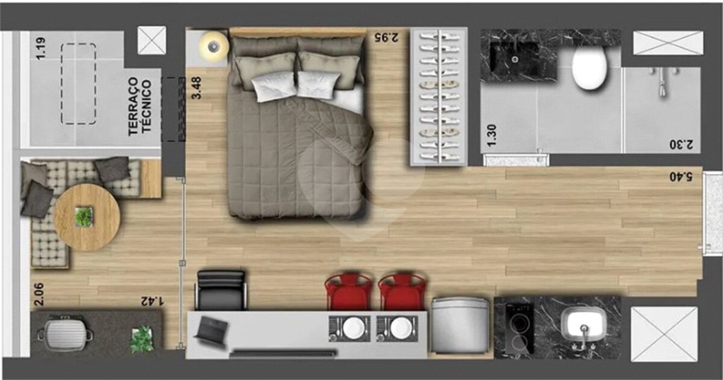 Studio à venda com 1 quarto em Pinheiros, São Paulo, SP
