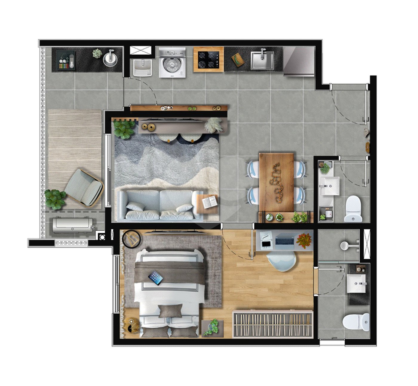 Apartamento à venda com 1 suíte em Jardim Terceiro Centenário, Atibaia, SP
