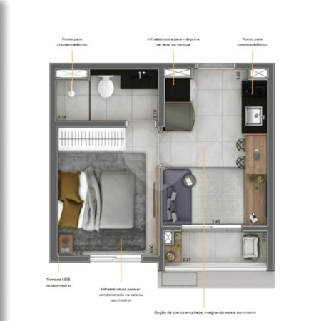 Apartamento à venda com 1 quarto em Pinheiros, São Paulo, SP
