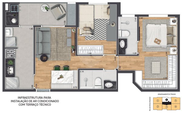 Apartamento 59m² 1