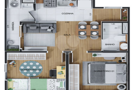 Apartamento à venda com 2 quartos em Jaguaribe, Osasco, SP