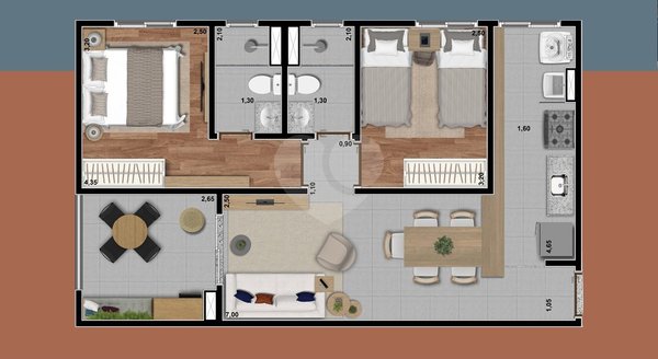 Apartamento 61m² 1