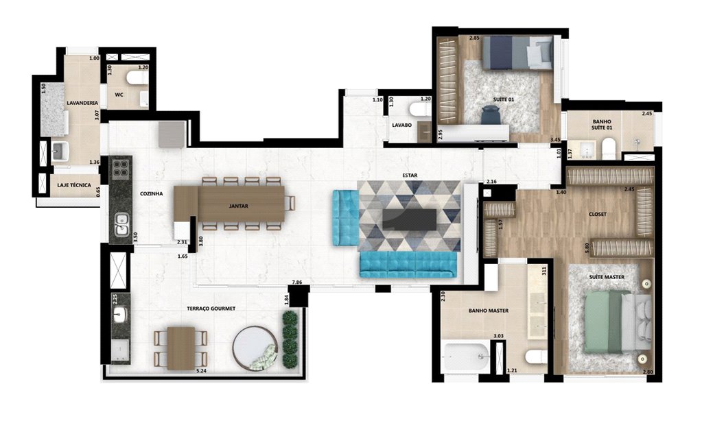 Apartamento à venda com 3 quartos, sendo 1 suíte, em Parque Campolim, Sorocaba, SP