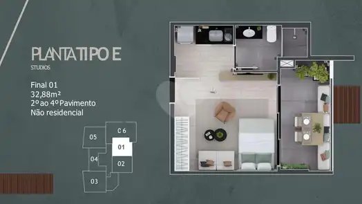 Planta Apartamento 32m²