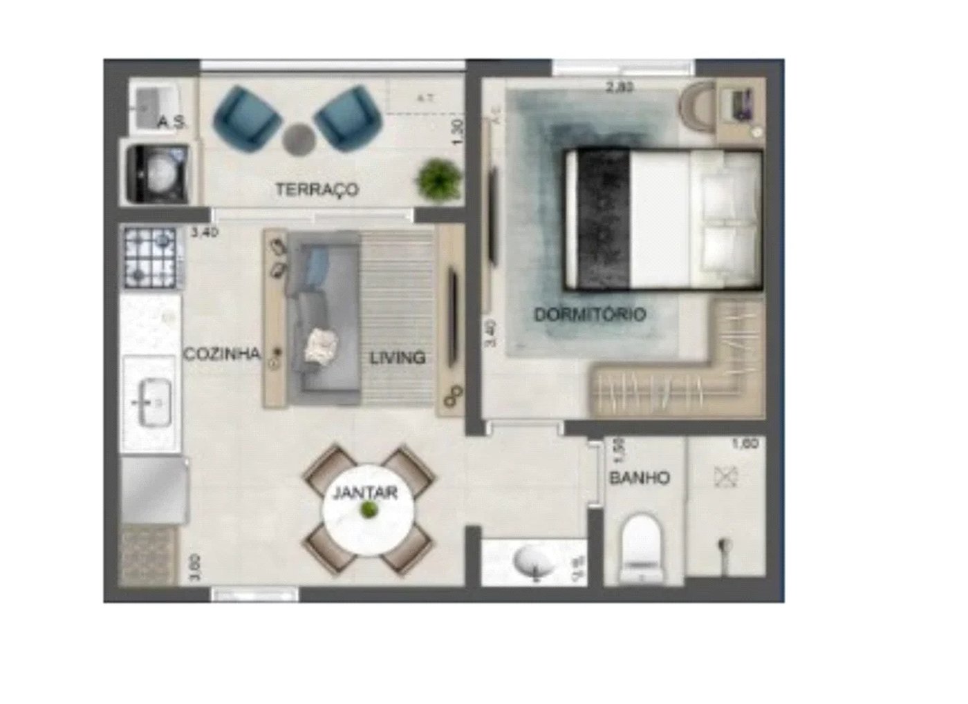Studio à venda com 1 quarto em Ferreira, São Paulo, SP